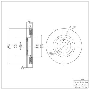 Infiniti G35 Brake Rotor (1) - Front - R1 Concepts - Plain - `03-`05